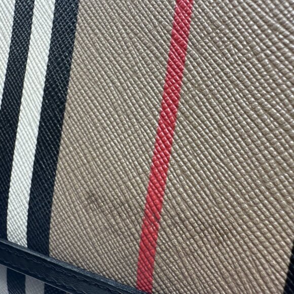 Burberry E-Canvas Icon Stripe Hannah Wallet Archive Beige - Picture 8 of 8